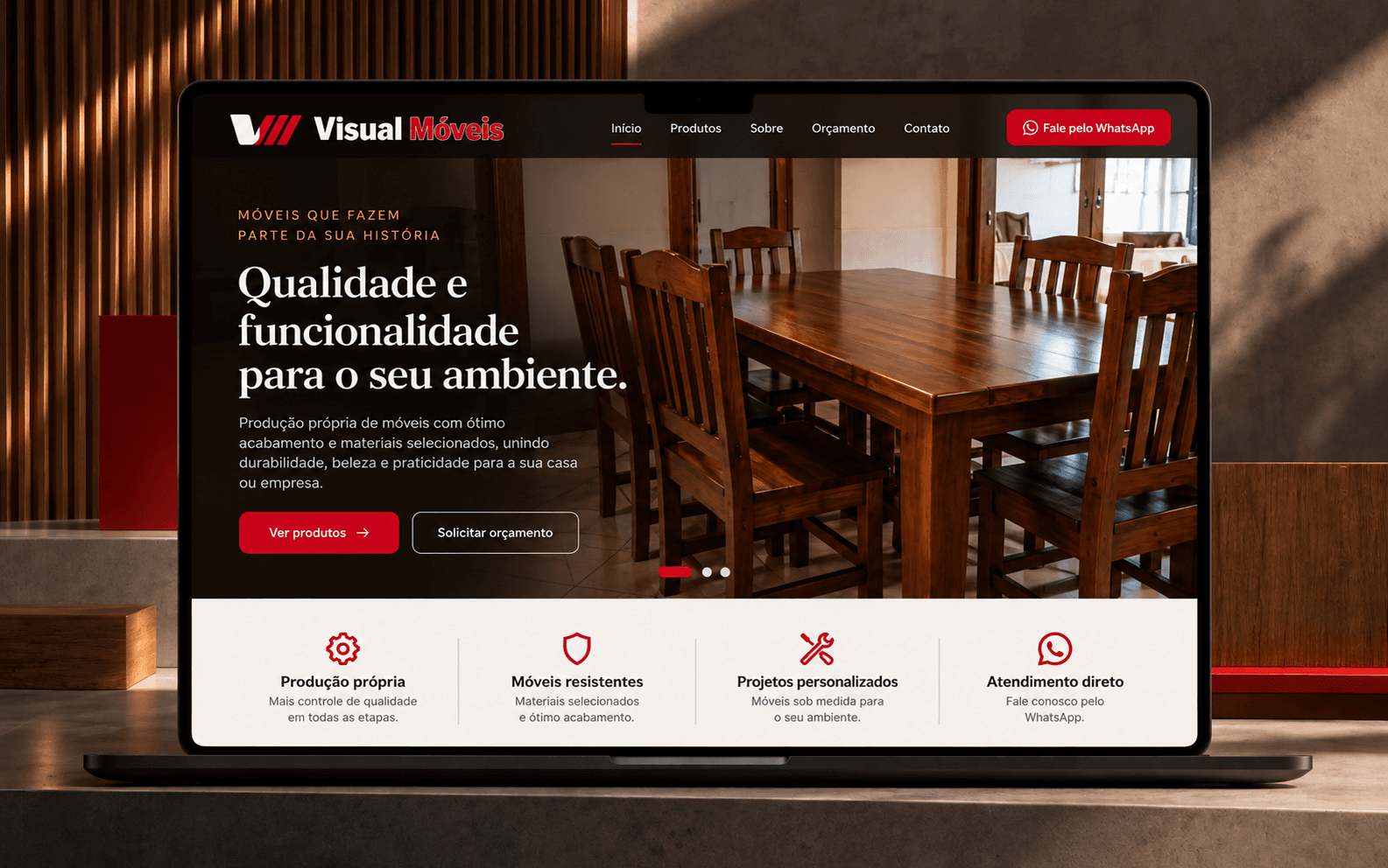 Tela do projeto Visual Móveis